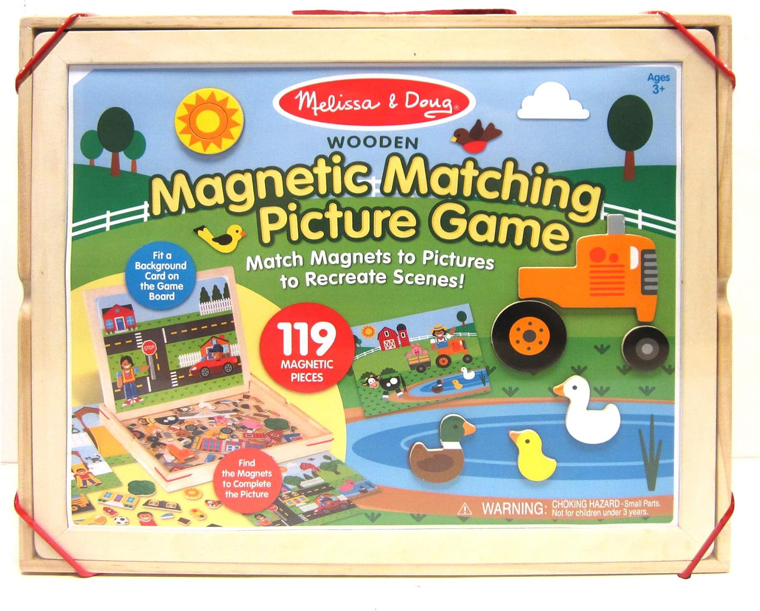 Melissa & Doug Wooden Magnetic Matching Picture Game With 119 Magnets and Scene Cards: Toys & Games