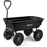 Gorilla Carts GOR200B Poly Garden Dump Cart with Steel Frame and 10-Inch Pneumatic Tires, 600-Pound Capacity, 36-Inch by 20-I