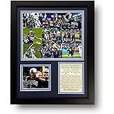 Legends Never Die 2025 SB LX Champions | Collectible Seattle Football Memorabilia | Framed Picture & Photo Collage Gift, Man Cave Wall Art, Home & Room Decor | 2 Sizes & 2 Styles (Mosaic, 12"x15")