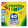 Crayola Ultra Clean Washable Markers 40ct, Holiday Gift for Kids & Teachers | Stocking Stuffers, School Art Supplies, Teacher