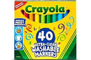 Crayola Ultra Clean Washable Markers (40ct), Teacher School Supplies for Kids, Broad Line Colored Markers, Art Marker Set, Ag