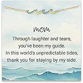 STORYJEWELLERY Mom Gifts, Mom Bracelet, Valentines Day Birthday Gifts for Moms, Wave Bracelets for Mother, Moms Jewelry, Mothers Day Presents