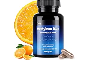 TRIHOOD Methylene Blue Capsules, 60 USP Grade 99% Puirty Pharmaceutical Grade Methylene Blue for Improved Absorption, Healthy Cellular, Focus, Clarity, Energy, Cognitive Support, Made in USA