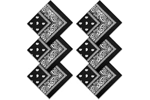 CHRORINE 6 Pcs Bandanas Face Scarf Headband Handkerchiefs Neck Scarf For Men Women Outdoor Sport