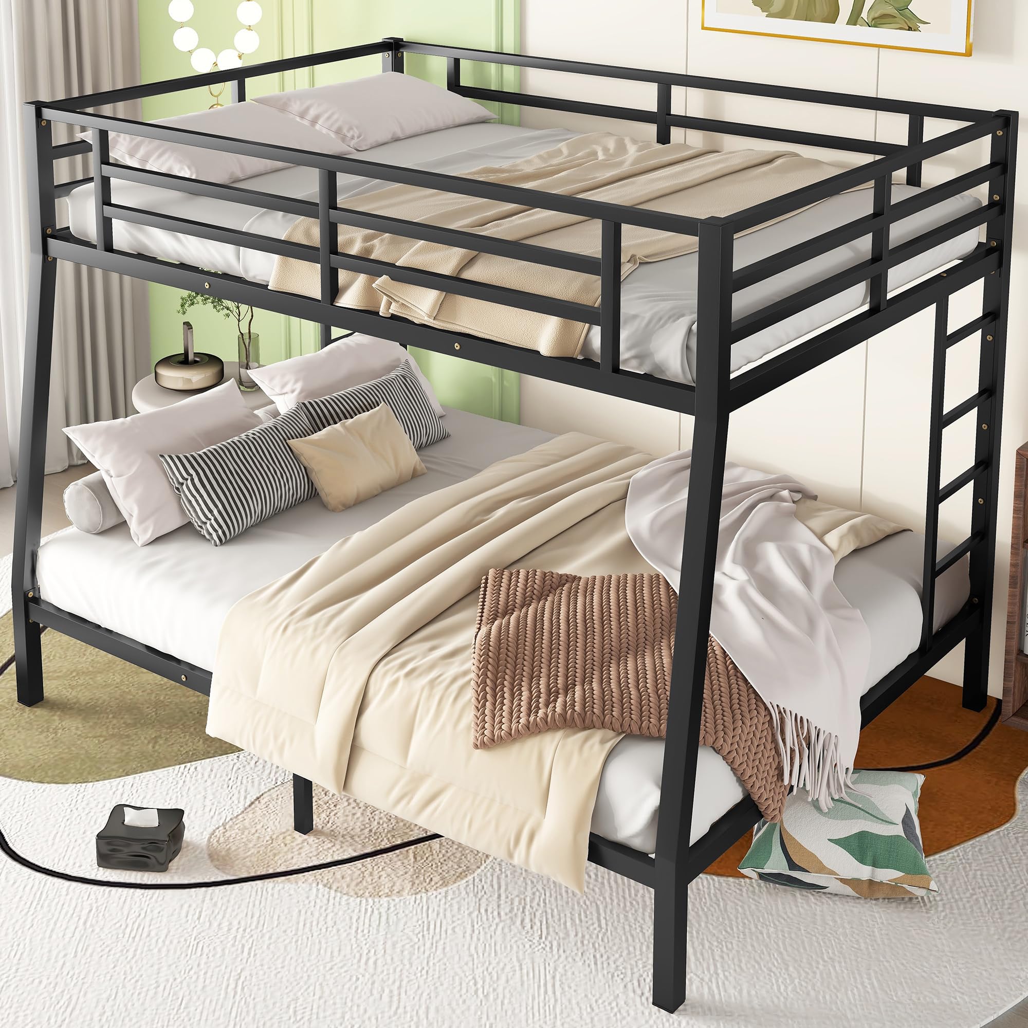 Photo 1 of *PARTIAL SET*
Bellemave Full XL Over Queen Bunk Bed for Adults, Teens, Heavy Duty Bunk Beds with 2 Ladder and Safety Guardrails, Adults Bunk Beds with Noise-Reducing Rubber Stoppers, Easy Assemble, Black