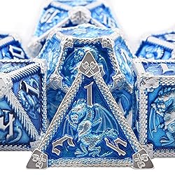 AUSTOR 7-Die Metal DND Dice Set Dungeons and