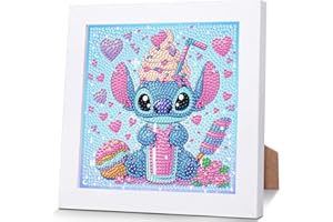 XACKCME Cartoon Diamond Art Painting Kits for Kids with Frame,Cartoon Diamond Art for Kids Ages 4-8-12,Easy Kids Gem Art Kit with Beautiful Package for Gift Home Wall Decor(7x7inch)