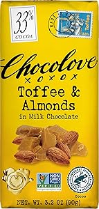 Chocolove - Milk Chocolate Bar Toffee & Almonds - 3.2 oz.