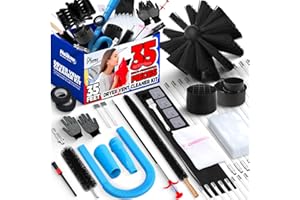 Holikme Dryer Vent Cleaner Kit Cleaning Tools Include Brush, Omnidirectional Blue Dryer Lint Vacuum Attachment Lint Trap Brus