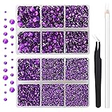 AUREHEN 10000PCs 2-6MM Violet Resin Flat Back