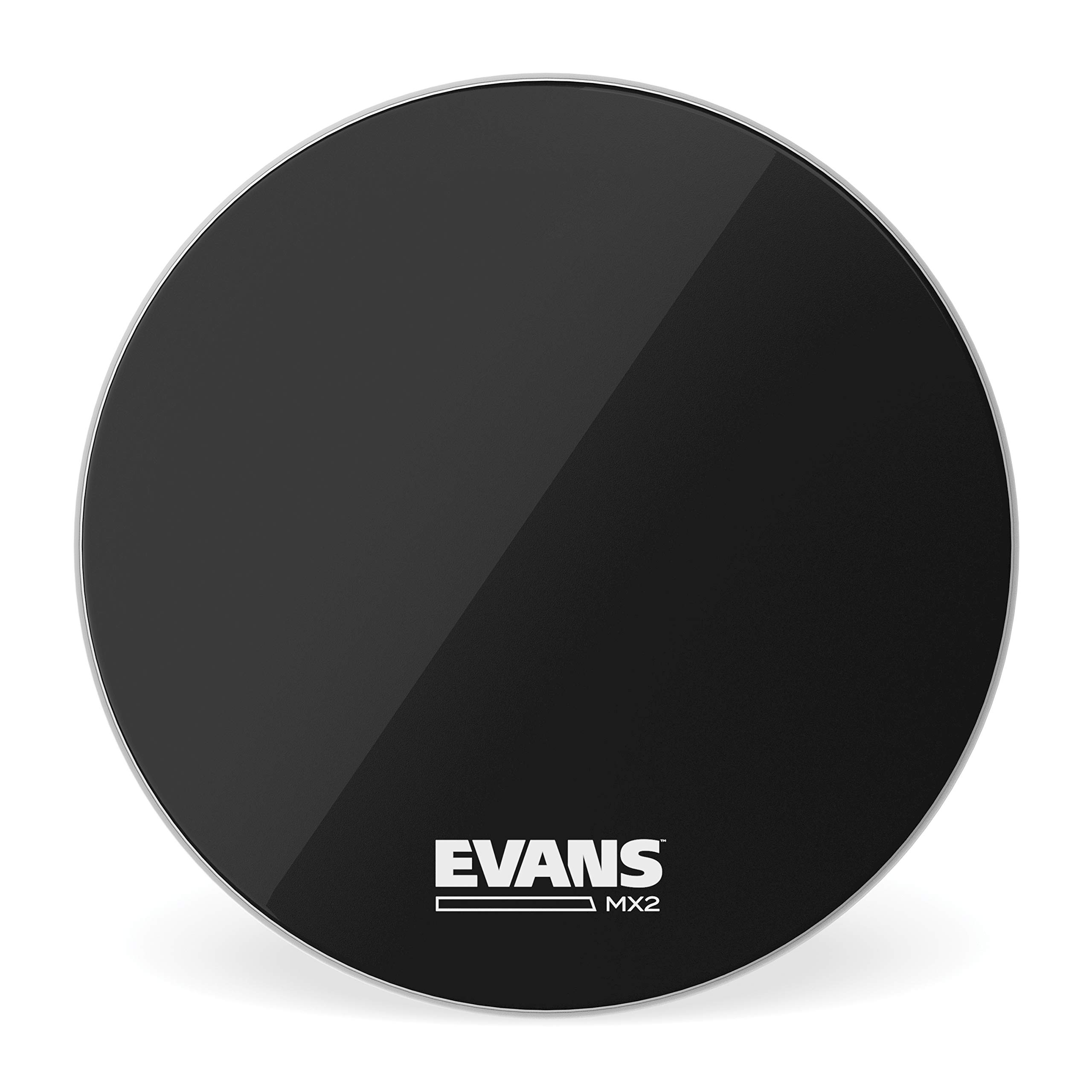 Evans MX2 Black Marching Bass Drum Head, 20 Inch