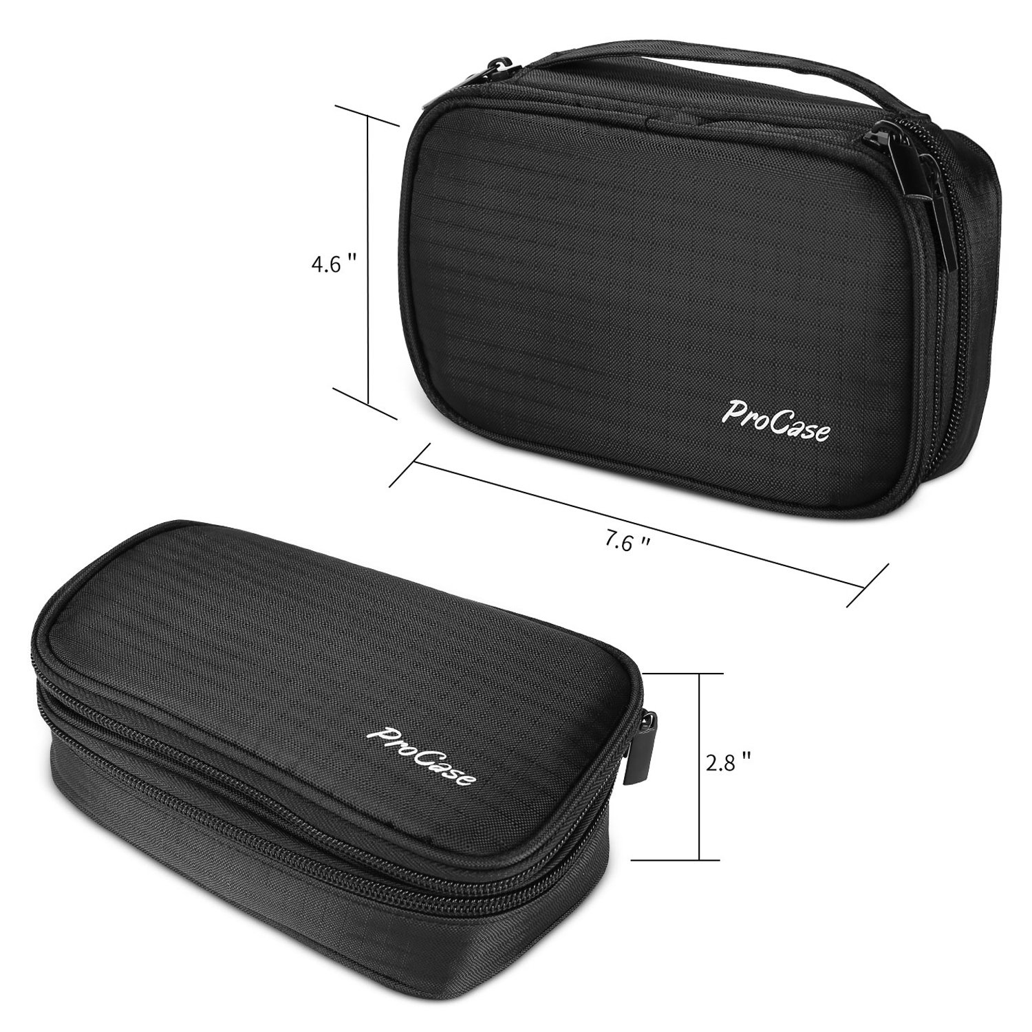 ProCase Jewelry Case Travel Organizer Bag, Soft Padded Double Layer