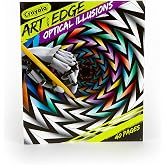 Crayola Art With Edge Optical Illusions Coloring Pages (40pgs), Adult Coloring, 3D Art, Gift for Teens & Adults