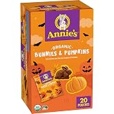 Annie's Organic Bunnies &amp; Pumpkins Halloween Graham Cracker Snacks, 20 ct | Chocolate and Honey Flavors, Individually Wrapped Pouches Are Great for School Parties and Trick-Or-Treat