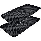 CHAIRLIN 2 Packs Waterproof Large Shoe Tray, All Purpose in Door and Out Door Boot Mat for Entryway Pet Food Tray Floor Prote