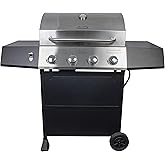 Cuisinart 4-Burner Gas Grill, 44,000 BTU Stainless Steel Full Size Propane Grill with Cast Iron Grates, Outdoor Barbecue with