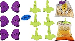 Home-X Butterfly and Bird Clothespins, Plastic Bag Clips, Clothes Hangers, Food Clips, Crafts, Photo Display-Set of 12 (3”L)