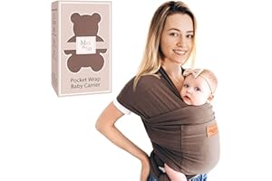 Baby Wrap Carrier - Premium Cotton Baby Carrier Wrap for Newborn to Toddler- Infant Carrier for Babies 8-35 lb - Baby Holder One Size Fits All with Front Pocket by Max&so