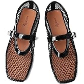 vivianly Mesh Ballet Flats Shoes for Women Flats Comfortable Dressy Round Toe Mesh Flats Fishnet Mary Jane Flats for Events Party Leisure