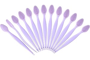 12 Pack Purple Lip Scrub Brush, Yebeauty Double Sided Silicone Exfoliating Lip Brush Scrubber Soft Cleaning Lip Brush Lip Exfoliator Tool for Skincare Blackhead Remover