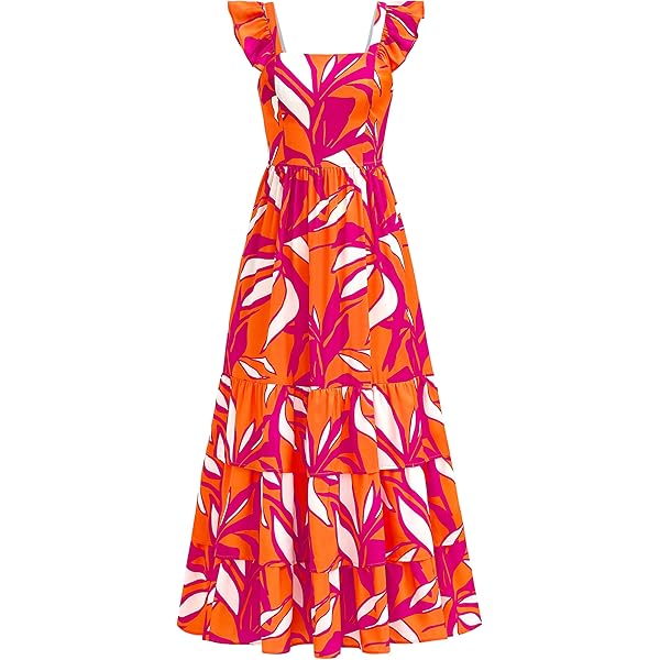 Womens Blue & Red Floral Print Off the Shoulder Midi Dress Large at Amazon  Women's Clothing store