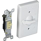 BELL 1-Gang White Toggle Switch Weatherproof Cover 5121-1, Weatherproof Toggle Switch Cover for Electrical Box, Scratch-Resistant