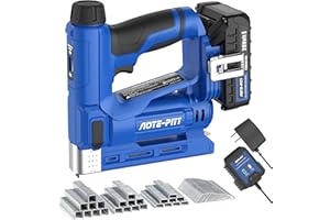 AOTE-PITT 20V Cordless Brad Nailer Drive 5/8'' Nails, 2 in 1 Staple Gun Nail Gun Battery Powered, 2.0Ah Electric Stapler 3/8" Crown Include Battery and Charger, Ideal for Upholstery, Woodworking