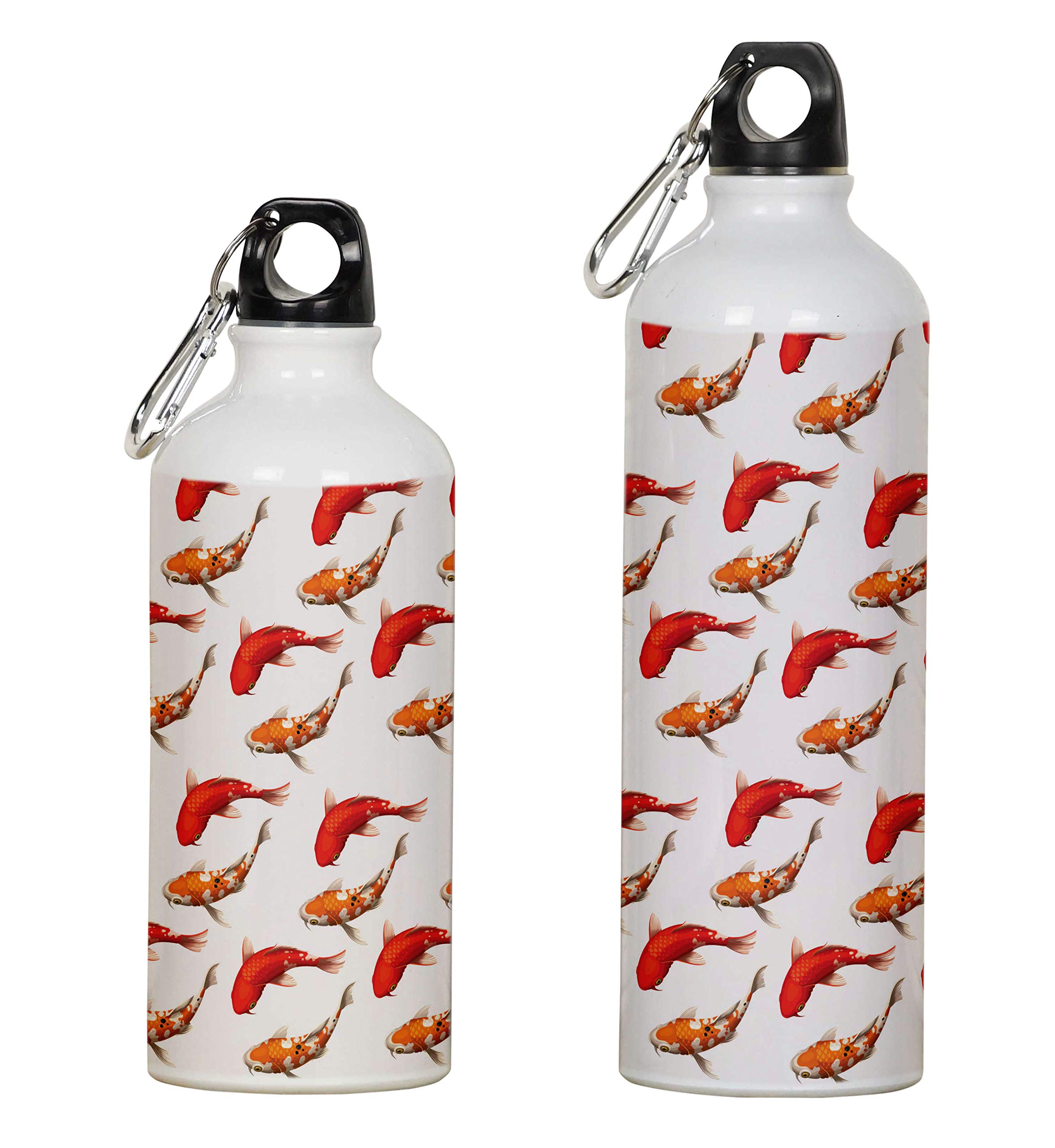 Printtoo Carabiner Clip Travel Bottle Koi Fish Print Aluminum Water Bottle Kids 750ml/25.3oz