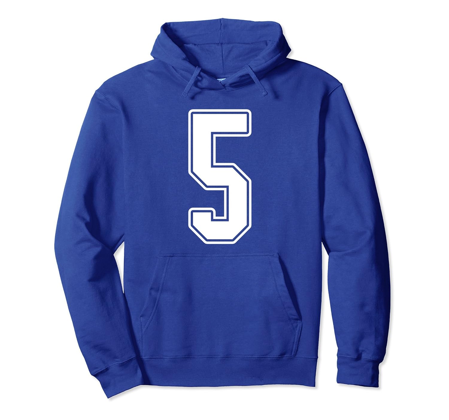 #5 White Outline Number 5 Sports Fan Jersey Hoodie-ANZ