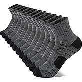 Comfoex 12 Pairs Boys Socks kids Cushioned Sport Short Quarter Athletic Sock For Little Big Kids 6-8 8-10 years