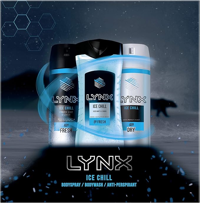 Lynx Ice Chill Trio Christmas Gifts Set For Men, Boys And Teenagers