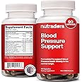 Nutradora Blood Pressure Support Supplement with Hawthorn, Hibiscus & Garlic Extract – High & Lower Blood Pressure Supplements for Cardiovascular & Circulatory Health, Supports Normal Heart Health