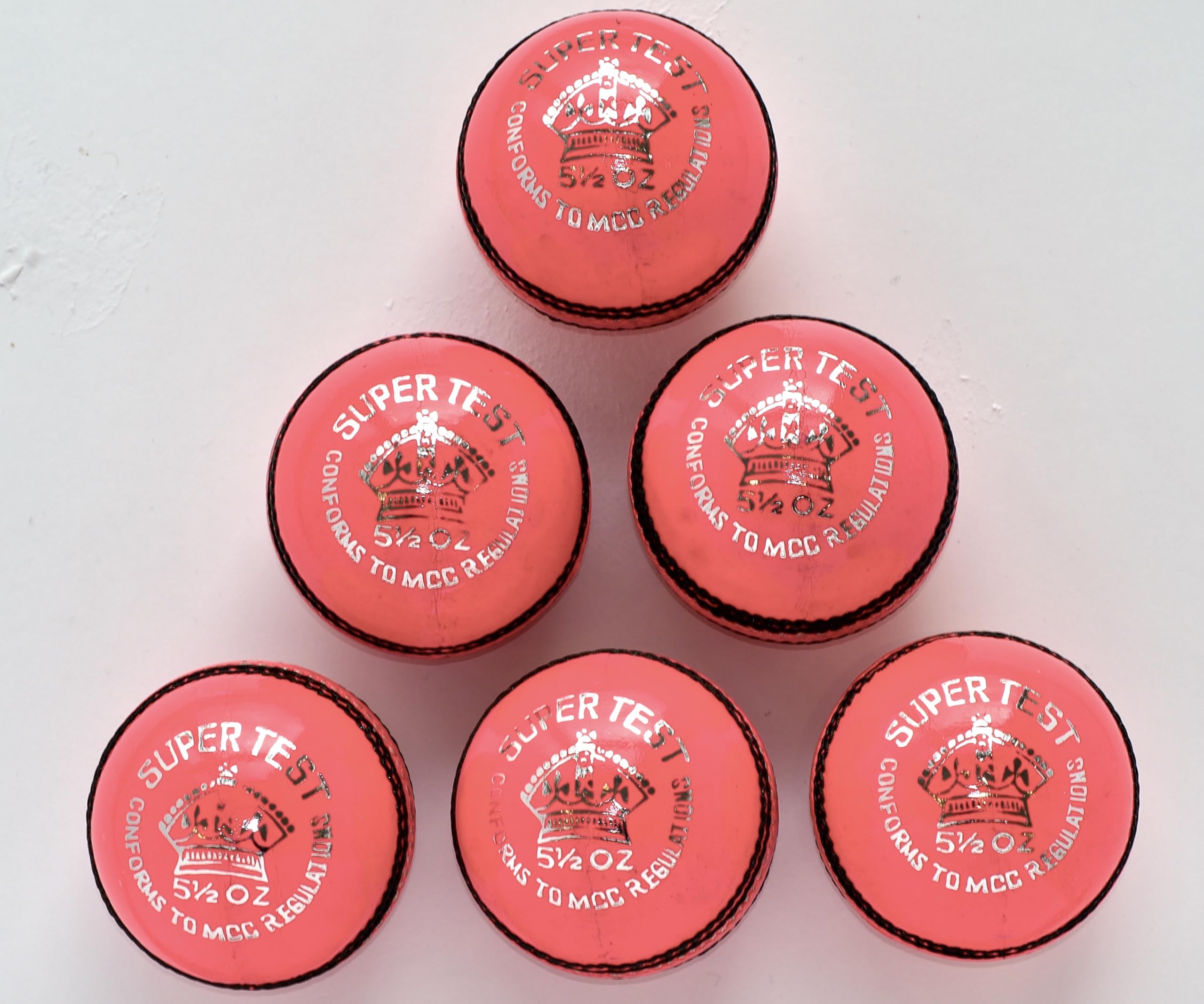 Cricket Balls 6 pack - Pink Leather Match Quality (Adult)