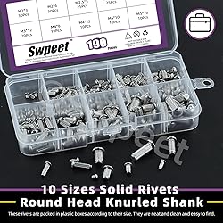 Swpeet 190Pcs M2 M2.5 M3 M4 M5 Solid 304 Stainless