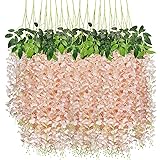 CEWOR 18 Pack Wisteria Hanging Flowers 3.7 Feet