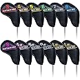 CRAFTSMAN GOLF 12pcs or 1pc Black Leather Golf Iron Head Covers Set Headcover Colorful Number Embroideried for Callaway Ping Taylormade Cobra Also Custom Version w/Your Name