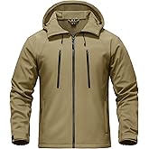 TACVASEN Men's Softshell Jacket Winter Fleece Waterproof Lightweight Warm Windbreaker Rain Coat Outdoor Hiking Ski Travel