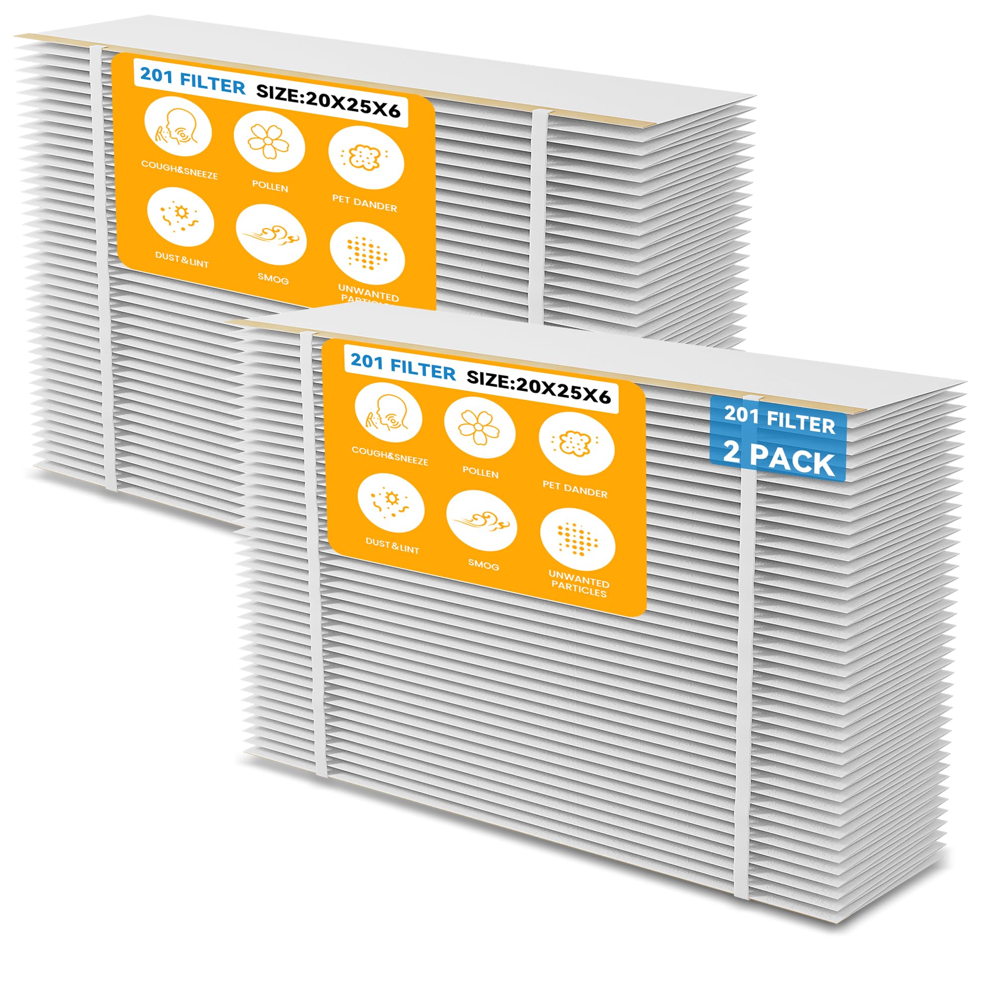 Photo 1 of 2 Pack 201 Replacement Filter MERV 10 Compatible with Aprilaire 2200, 2250, Space Gard 2200 Whole House Air Cleaner Purifiers and Lennox PMAC-20C,Lennox X0445.(No incloud Pleat Spacers?