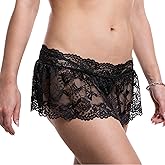 Pin Up Doll, Women's Lace Skirt, Mini Skirt for Women, Girls Short Sheer Lace Bottom, Available in Small Through XX-Large