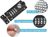 Weielt 4 Digit Sliding Combination Locking Bolt 120mm Stainless Gate Latch Black view 3
