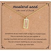 HUTIMY Mustard Seed Gifts for Women Faith Birthday Jewelry Christian Inspiration Mustard Seed Necklace