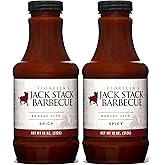 Jack Stack Barbecue Spicy Sauce - Kansas City BBQ Sauce - Spicy Smoked KC BBQ Sauce (2 Pack, 18oz Bottles)