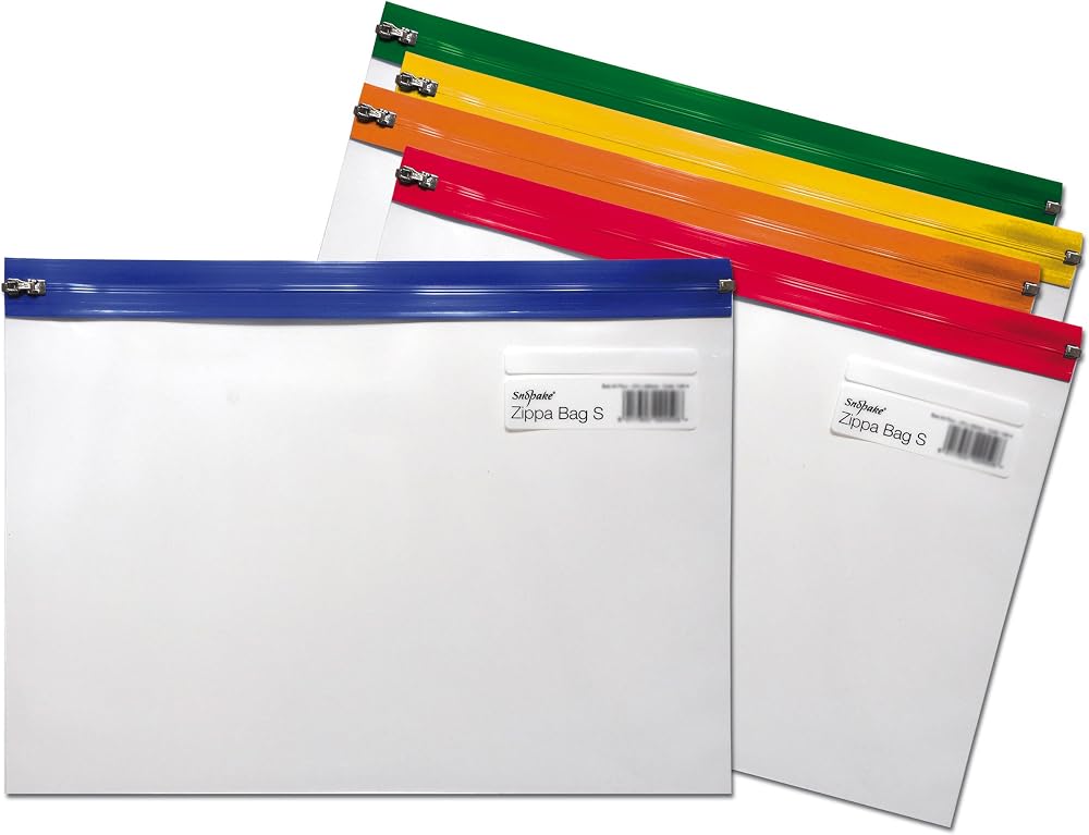 Snopake A4 Plus Zippa-Bag S Pack of 5 370 x 260 mm Transparent Write-On Label