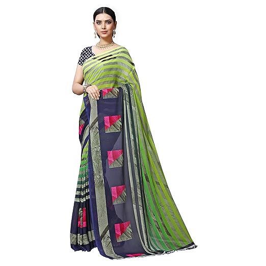 Kashvi sarees Georgette with Blouse Piece Saree (1509_Multicoloured_One Size)