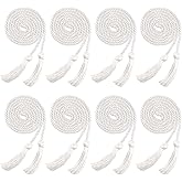 Trounistro 8 Pieces Graduation Cords Yarn Honor Cords with Tassel for College Graduation Students (White)