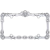 Cruiser Accessories 25231 Skull & Bone License Plate Frame, Chrome