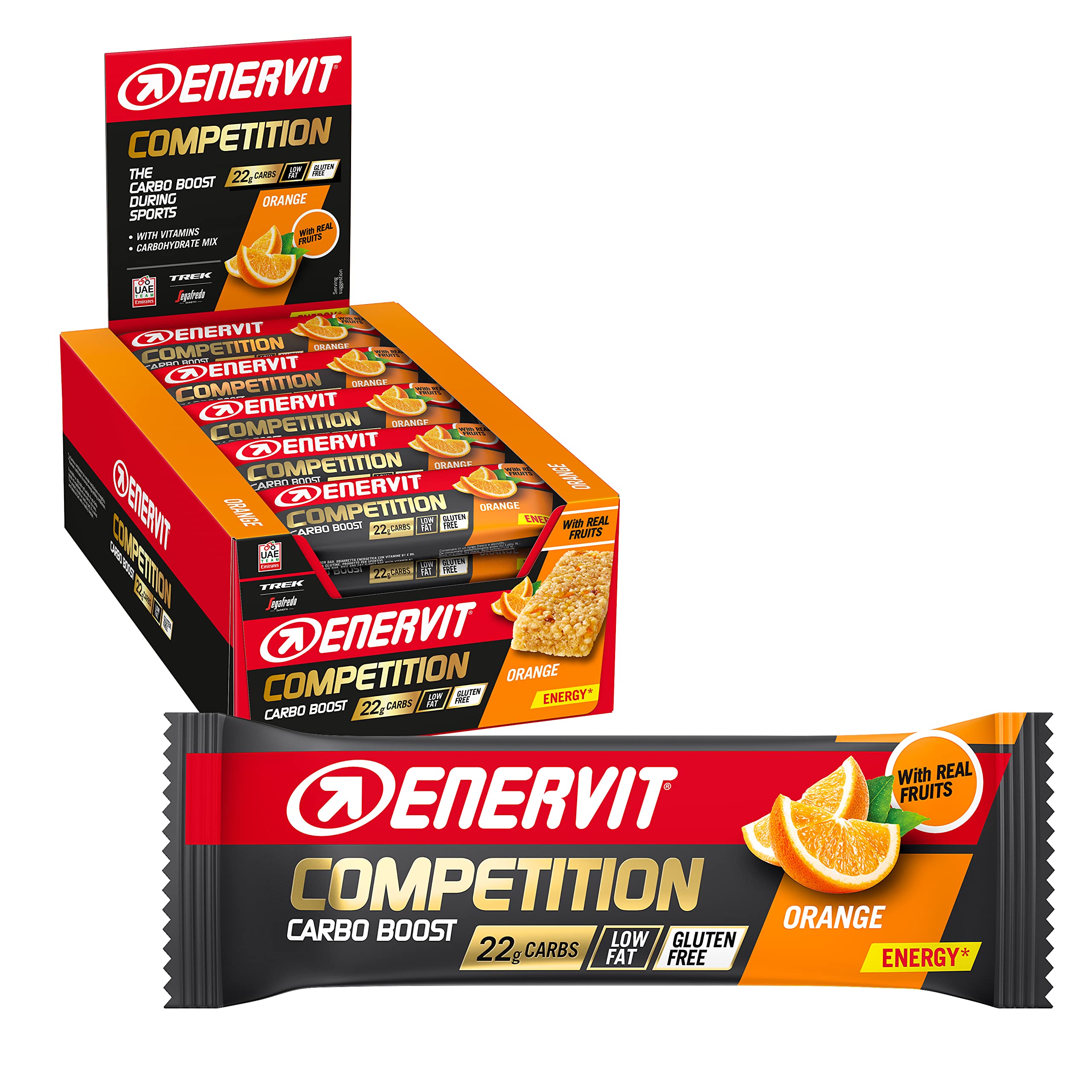 Enervit Competition Energy Bar (Orange, Box of 25 Bars)