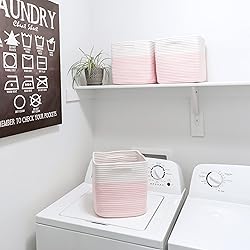 NaturalCozy Storage Cubes 11 Inch Cotton Rope Woven