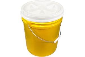 API KIRK; GAMMA Yellow 5 Gallon 90 mil Bucket with Gamma Seal Lid (White)