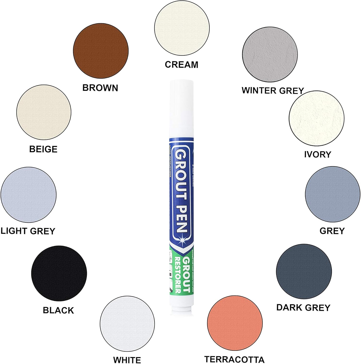 Grout Pen White - Ideal to Restore The Look of Tile Grout Lines - White Grout Marker - 